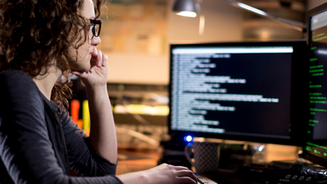 Woman working on a computer