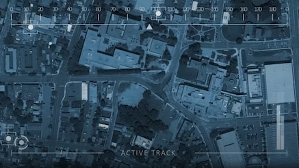Drone image of terrain at night