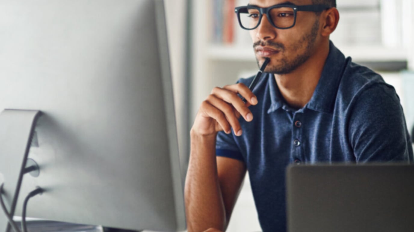 Man using computer