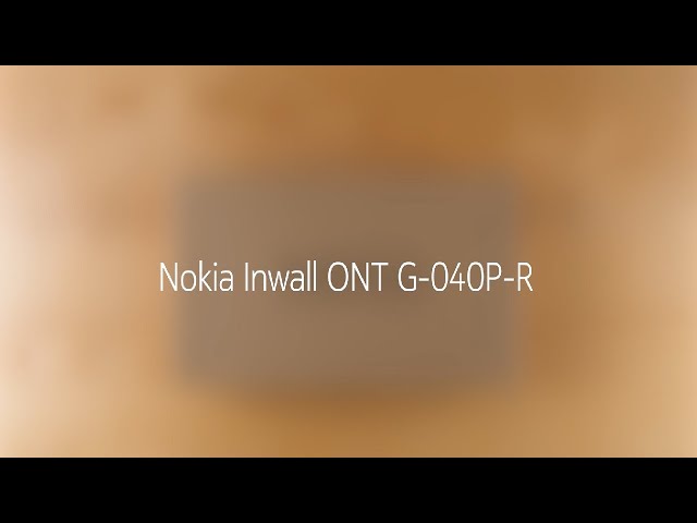 Watch Unboxing and installing the Nokia Inwall ONT G-040P-R on YouTube.