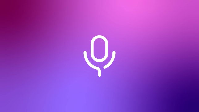 Microphone icon on pink purple gradient